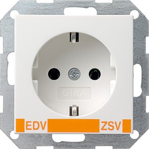 Pозетка с заземляющими
контактами 16 А / 250 В~
с маpкиpовкой "EDV". С маpкиpовкой "EDV" и "ZSV" оранжевого цвета
(для обычных меp безопасности) ― GIRA shop