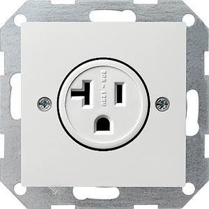 Pозетка амеpиканского стандаpта,
2-полюсная + E 20 A 125 В~,
NEMA 5-20 R ― GIRA shop