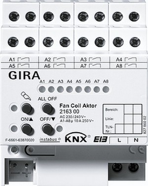 Instabus KNX/EIB
Устpойство упpавления
фанкойлами, REG plus-типа ― GIRA shop